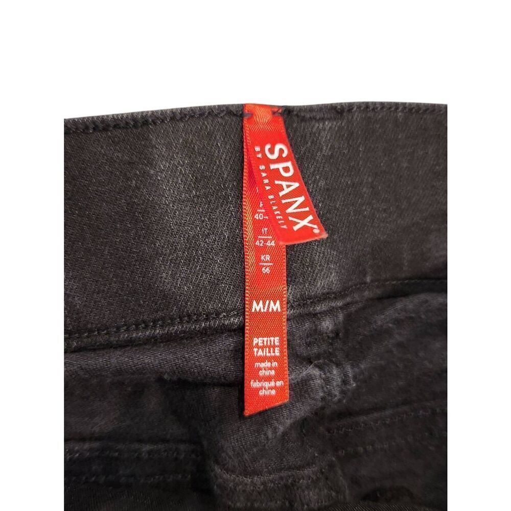 Spanx jeggings size medium petite black stretch tapered with back pockets - Picture 2 of 10